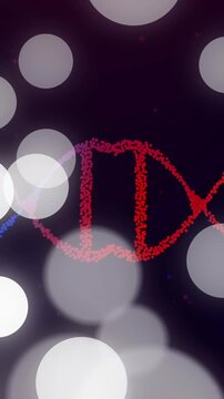 Animating DNA strand with bokeh lights on dark background
