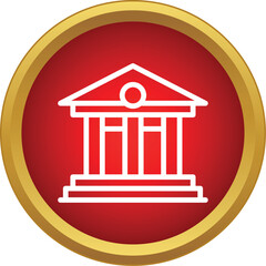 Fototapeta premium Icon showing a classical building structure with pillars, representing various institutions