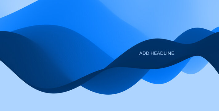 Blue abstract ocean seascape. Sea surface. Realistic landscape with waves. Nature background. Cover design template. 3d vector illustration for banner, flyer, poster or brochure.
