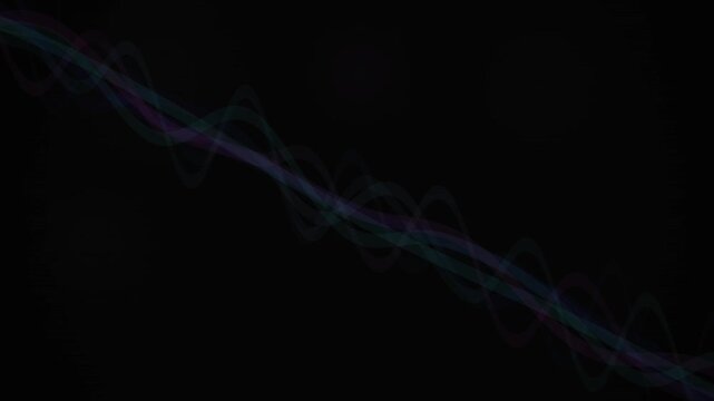 Flowing luminous waveforms create a seamless looping background on a black canvas