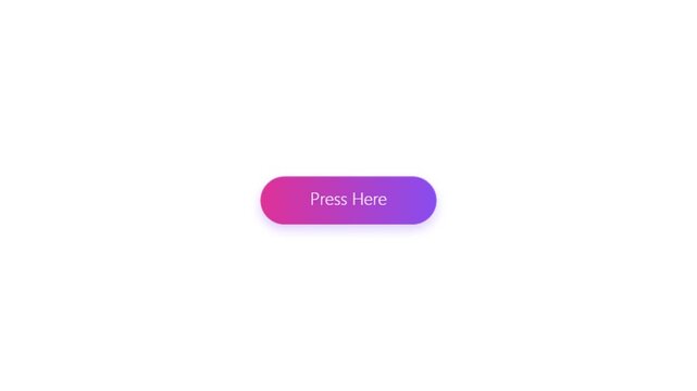 Gradient call to action button, purple and pink press here web element, modern interface button animation for website design