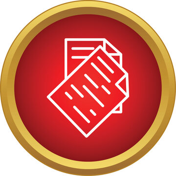 Stack of documents icon appearing on a framed red button