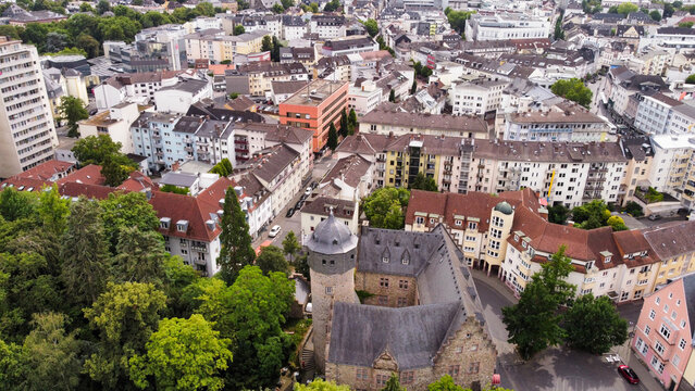 Aerial View of Giessen in Hesse, Germany Scenic Historic Town and Travel Destination	