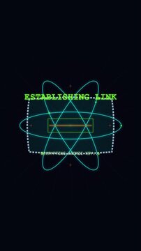 Establishing link text with orbital grid and atomic lines.