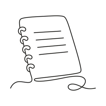 notebook one line art drawing vector
