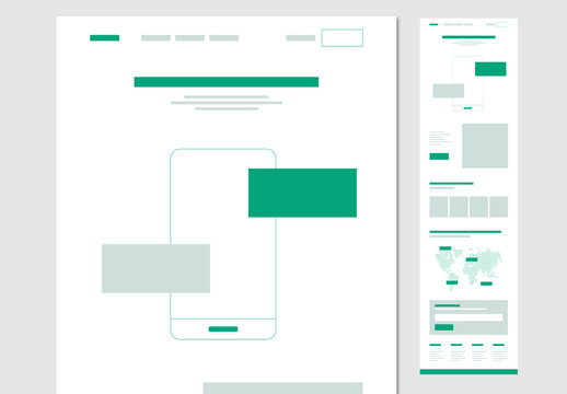 Modern Green Website Landing Page Template with Clean Minimal Layout