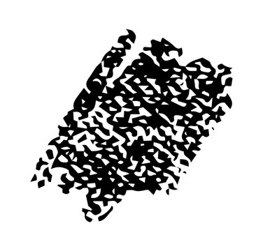 Black diagonal crayon wax scribble stroke with rough handmade texture isolated on background. Abstract artistic grunge element perfect for creative posters, branding, decorative projects, modern