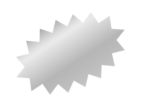 Set of shiny silver sunburst badges in round shape with metallic gradient isolated on white background perfect for awards and certificate designs.