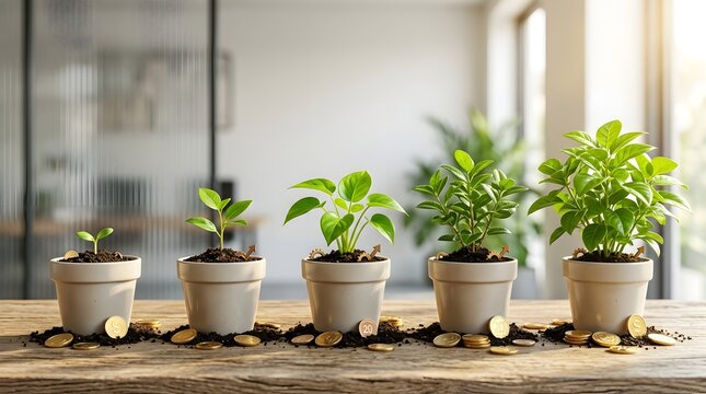 Plants growing for business success