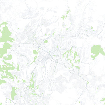 Minimal vector city map of Guatemala City with streets, districts and road network