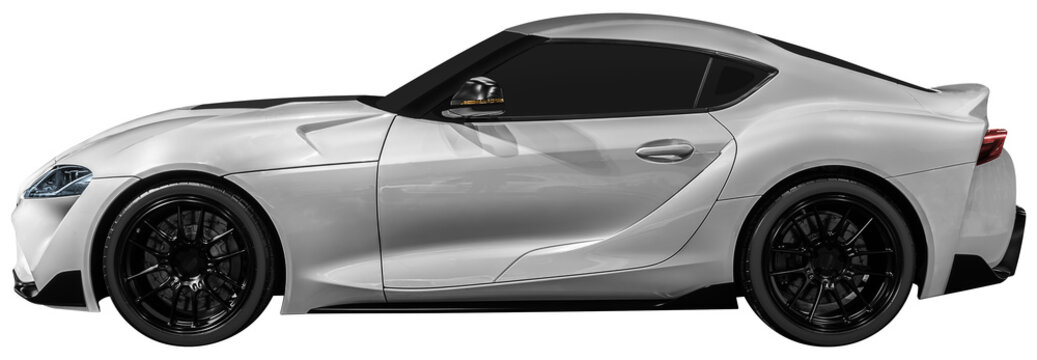 Side view gray sport car