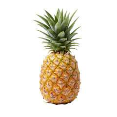 Fototapeta premium Whole Fresh Ripe Pineapple Fruit Isolated on White Background