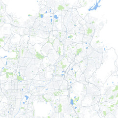Naklejka premium Minimal vector city map of Kuala Lumpur with streets, districts and road network