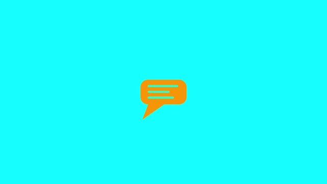 Yellow chat bubble icon on a black background.
