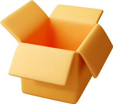 3d Open cardboard box
