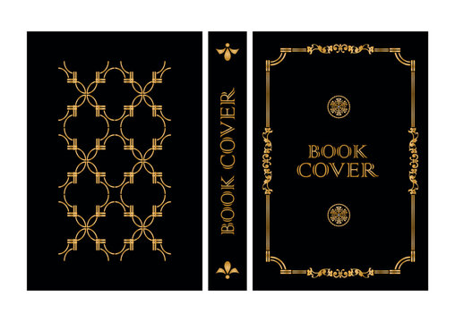 book cover design with retro decorations