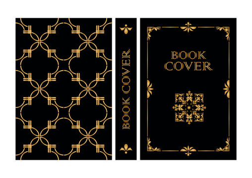 book cover design with retro decorations