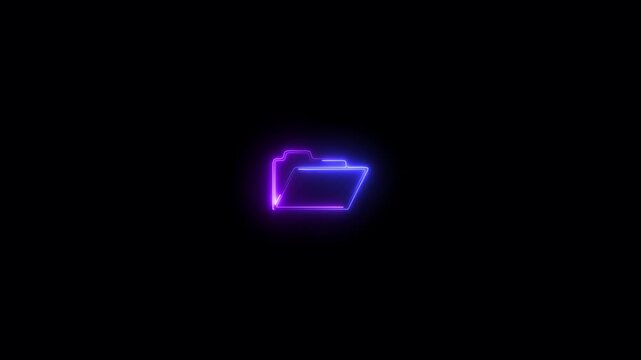 Paper icon, Document icon, Flat folder icon video animation. Open folder and close folder. Folders with documents. Four Folders icons. 4k video.