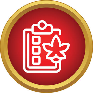 Cannabis leaf on a clipboard with a checklist icon, symbolizing medical marijuana concepts