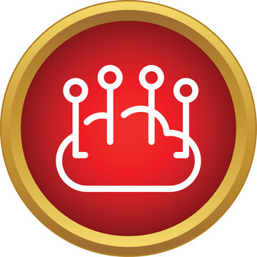 Cloud computing platform with multiple connection points illustrated as a line icon