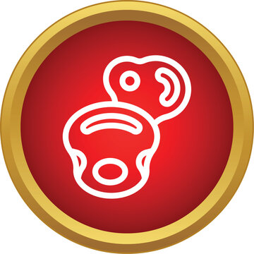 Two outline raw meat portions symbolizing fresh food