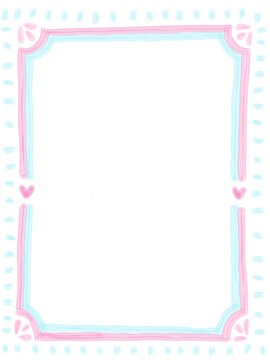 pink and blue frame for photo or congratulation