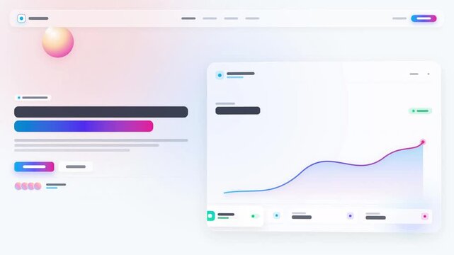 Modern SaaS Website Hero Glassmorphism App Dashboard Light Theme UI UX Animation