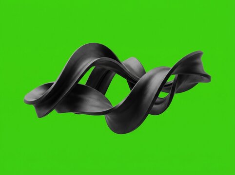 Abstract Black Rubber Wave with Flexible Material Texture Isolated