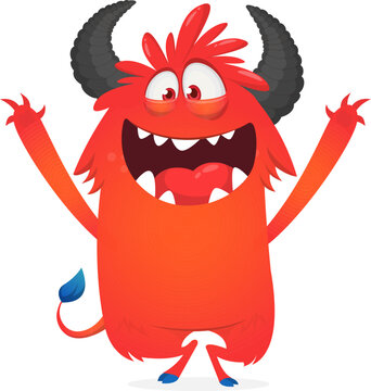 Cartoon cute Halloween monster creature for party decoration design