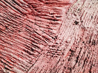 Fototapeta premium Red Color line crack textured grunge cement wall for template background 