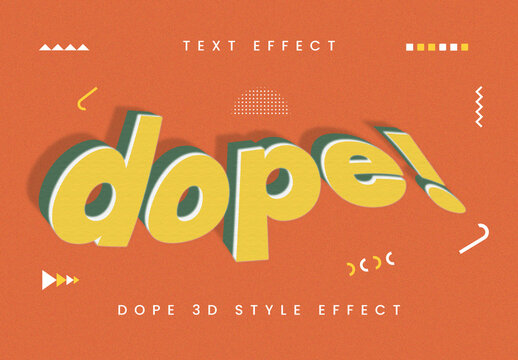 Bold 3d Text Effect Design Template