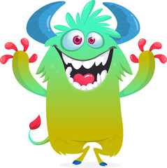 Fototapeta premium Halloween Cartoon Monster Character Isolated on White Background