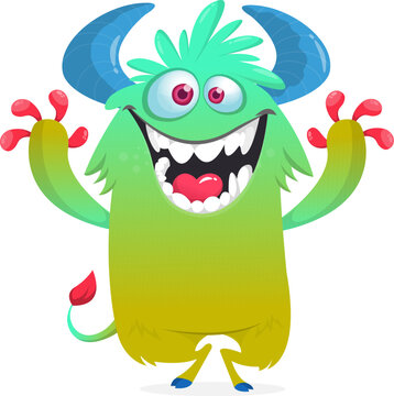 Halloween Cartoon Monster Character Isolated on White Background