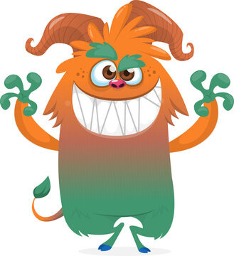 Halloween Cartoon Monster Character Isolated on White Background