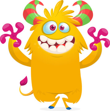 Halloween Cartoon Monster Character Isolated on White Background