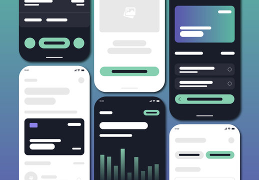 Mobile App Wireframe UI Kit Template
