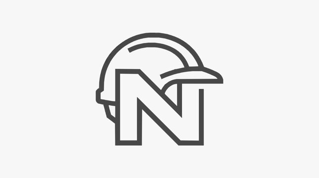 Modern Minimalist Helmet Logo Design with Bold Letter N for Branding