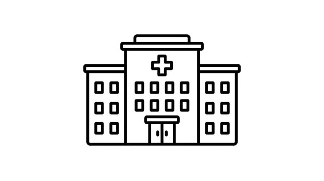 Hospital Building Icon Isolated on Transparent Background - Medical Health Care