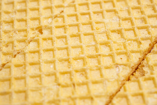 Crispy Golden Wafer Biscuit Surface Texture Background