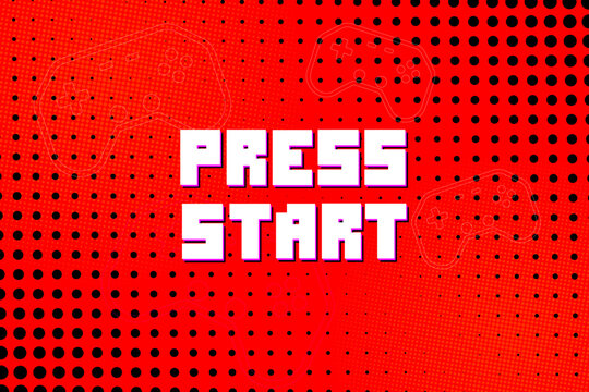 PRESS START. pixel art 8 bit. retro game. for game assets in vector illustrations.