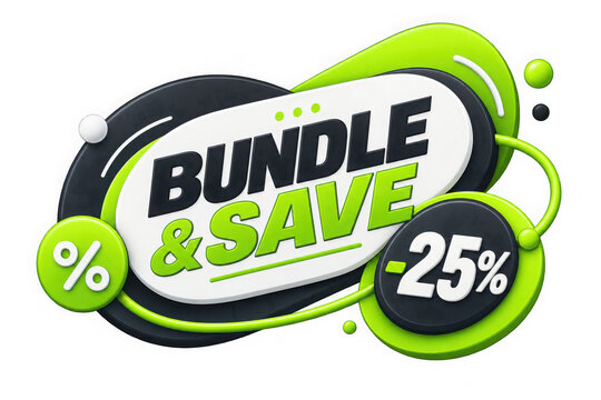 Bundle and save discount badge with 25 percent off