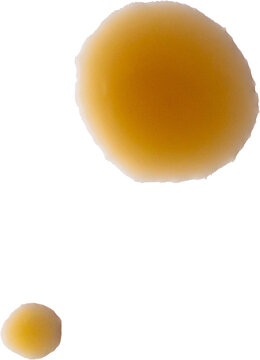 Spilled Coffee Stain on White Table Surface, Top View Minimalist Background