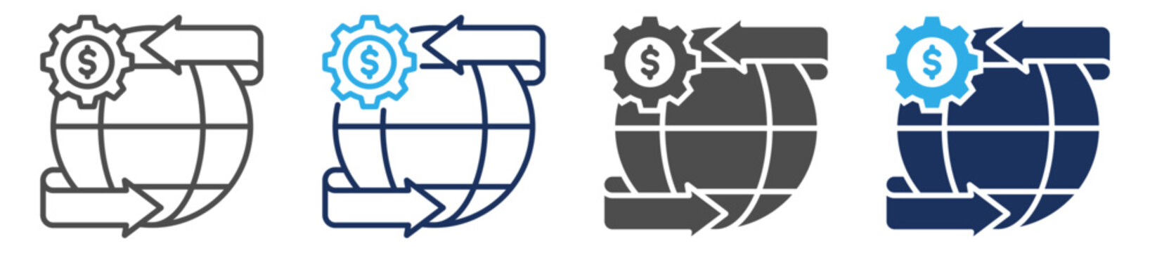remittance icon set multi concept