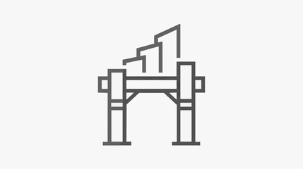 Fototapeta premium Minimalist Line Art of Industrial Crane or Hoist Machine