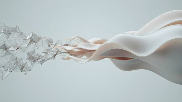 Mesh morphing into pearlescent parametric form &ndash; Great for industrial modeling, visual intelligence, or software design.