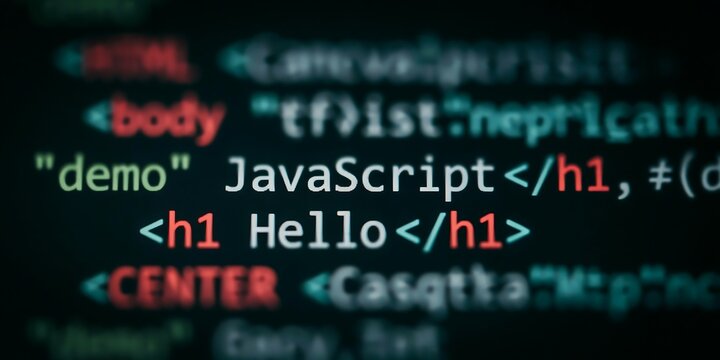 Detailed Web Development Source Code on Computer Screen, Programming, Software Engineering and Coding Technology Concept