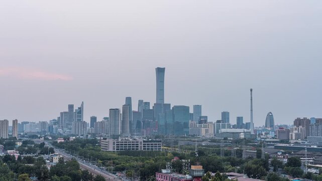 Beijing Skyline with China Zun Tower and Modern Skyscrapers in Beijing, China