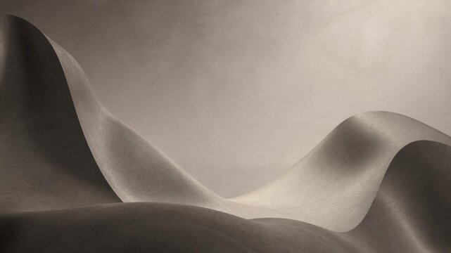Abstract layered architectural forms with elegant curves and soft ambient lighting