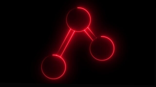 Looped red animation of circles and triangles HUD element on black background.