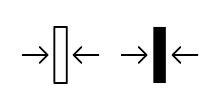 Thickness Icon represents material depth, measurement, and dimensional size with editable vector illustration.